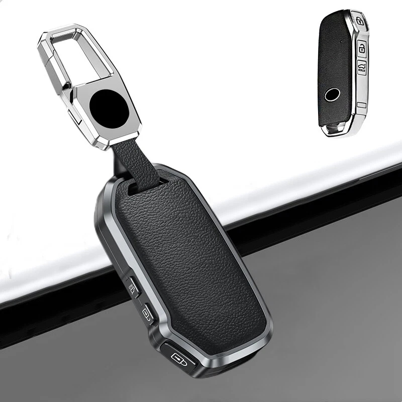 Funda Carcasa Llavero Coche Cuero Aleación Aluminio Para KIA Forte Sportage Optima Rio5 Foto 3 de 4