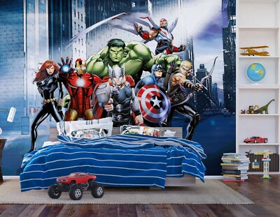 Kinderzimmer Marvel Avengers Tapete Foto Wandmural Riesen Größe + Klebend