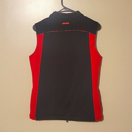Bugatchi Women Vest Full Zip Black Red Size Medium - Picture 4 of 4