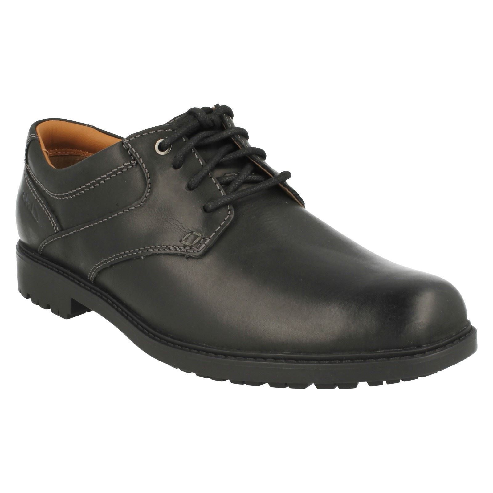 REDWORTH GIORNO Uomo Clarks in pelle nera con lacci FORMALE CASUAL Scarpe classiche da uomo REDWORTH GIORNO Uomo Clarks in pelle nera con lacci FORMALE CASUAL Scarpe classiche da uomo