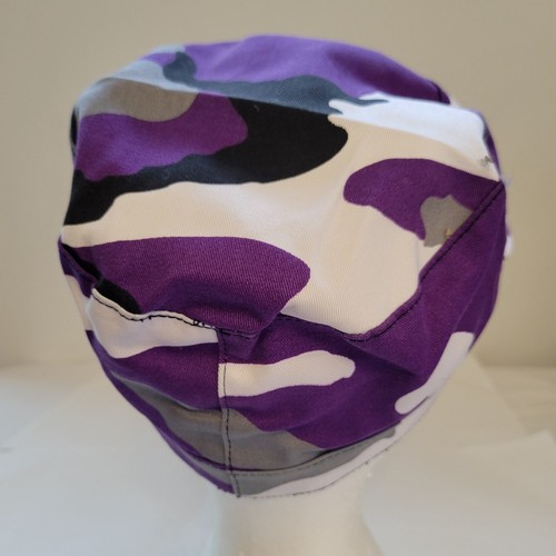 Vintage Army Hat Military Hats Camo Sz Medium Y2K Hip Hop Purple Black White - Picture 3 of 10