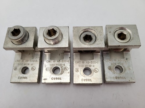 4PC CMC AB-500-1 Aluminum Mechanical Lugs CU9AL 500MCM-4 Single Conductor 1-Hole - Picture 2 of 14