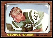 1966 Topps Football Card George Sauer Jr. RC New York Jets #101 EX