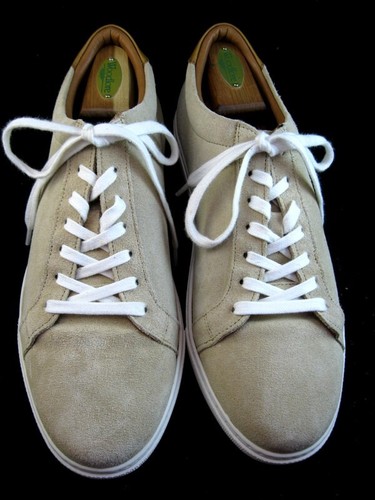 Allen Edmonds "COURTSIDE" Suede Derby Sneakers 10 D Bone Discontinued(259N)