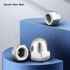 M6 M8 Silver 304 Stainless Steel Acorn Cap Nuts Locknuts for Ships Pack of 20