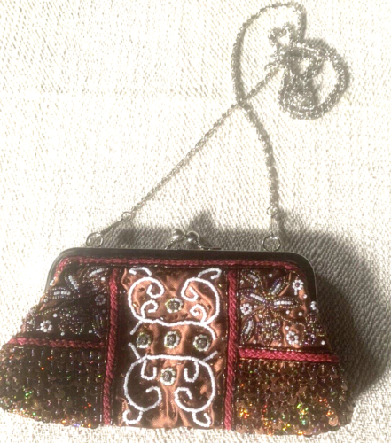 Vintage Elegant Perlen Clutch Handtasche Party Verschluss Flapper Romantisch Laune - Bild 2 von 9