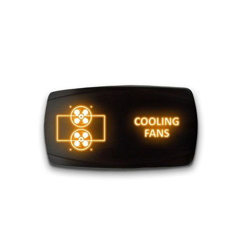 COOLING FANS - Horizontal LED Rocker Switch 5 Pin Dual Light 20A 12V ON / OFF - Picture 9 of 11