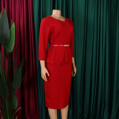 Women's Elegant Bodycon Pencil Cocktail Midi Dress Business Pencil Work Dress - Bild 12 von 42