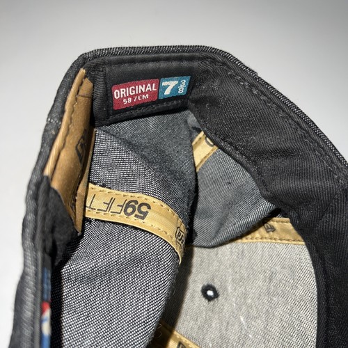 Gorra de béisbol ajustada Atlanta Braves New Era 5950 negra vintage EE. UU. - talla 7 3/8 - Imagen 8 de 9