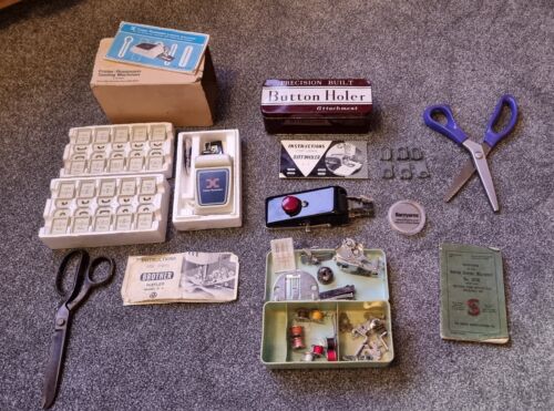 Antique Sewing Machine Accessories (Button Holers, Pinking Shears, Bobbins, etc)