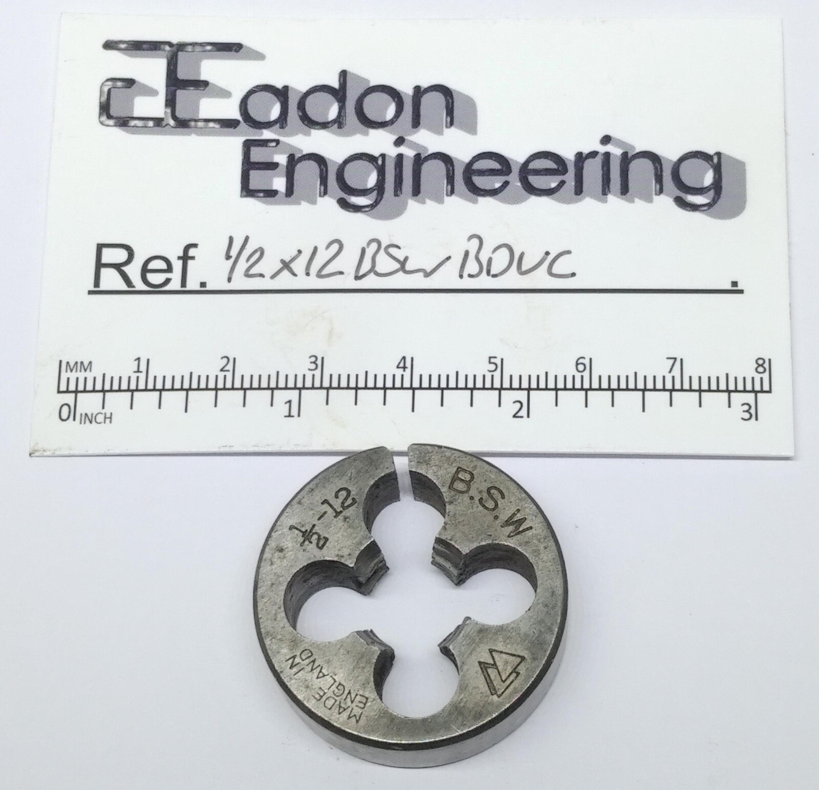 1/2" x 12TPI BSW (British Standard Whitworth) Button Die, HSS. By top brands. - Picture 4 of 6