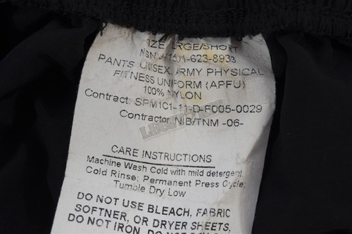 USGI US ARMY Physical Fitness PT LARGE-SHORT Track Suit Pants Black - Imagen 5 de 6