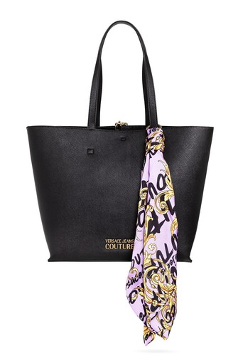Genuine VERSACE Borsa Black Tote Shopper Bag Shoulder Handbag with Scarf / pouch - Picture 5 of 14
