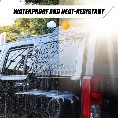 2PCS Car Rear Side Window Sticker For Hummer H3 2005-2009 Honeycomb Style Vinyl - Picture 8 of 12