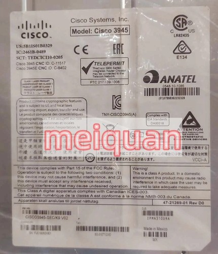 New CISCO3945E/K9 4-Port Gigabit Wireless Router Including FedEx shipping fees - Picture 3 of 7