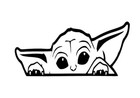Baby Yoda Peek a Boo - Light Switch / Wall / Bedroom / Vinyl Sticker Decal