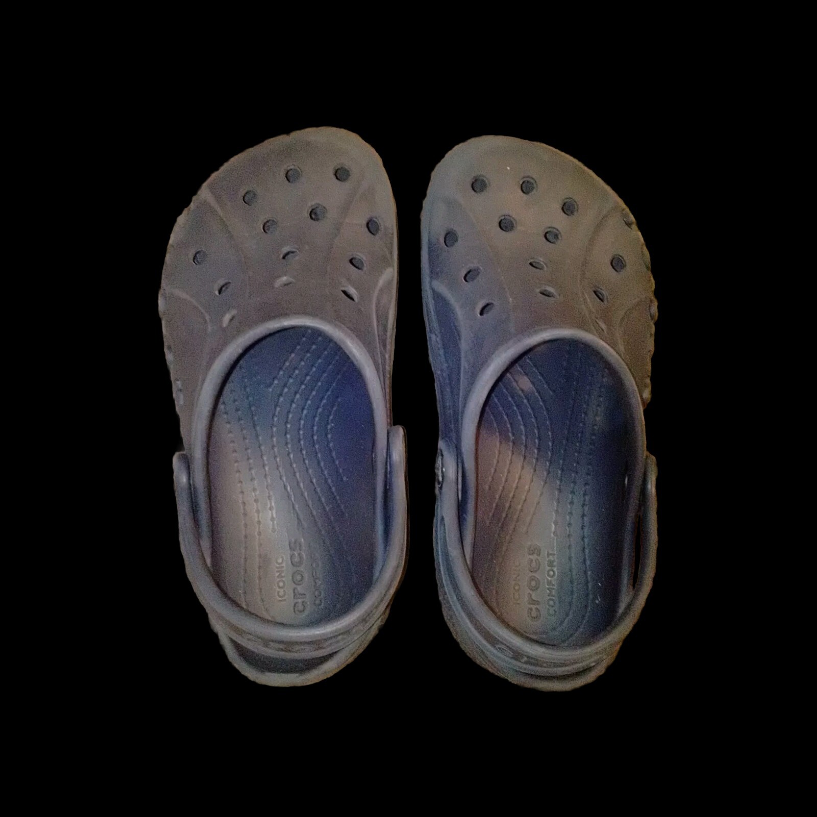 Stylish Navy Blue Crocs Unisex Youth Clogs Size J2-image