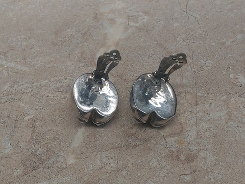 Zina Two Tone Sterling Silver Clip On Earrings - Picture 3 of 7
