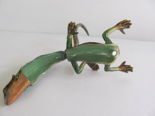 ENAMEL JEWELED CRYSTALS TRINKET BOX DRAGON LIZARD / IGUANA - Picture 9 of 10