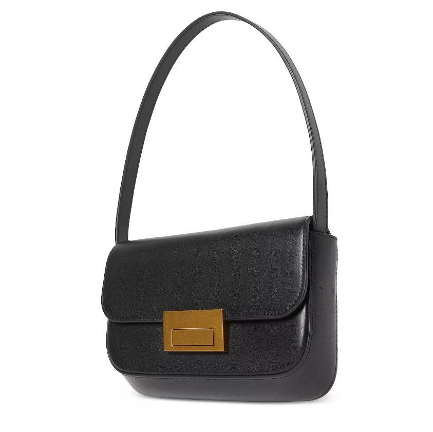 Bolso de hombro pequeño LOEFFLER RANDALL Stefania baguette de cuero liso - NEGRO Foto 2 de 4
