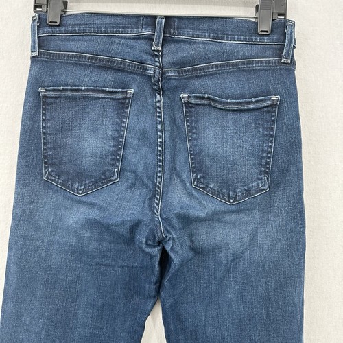 AGOLDE Jeans Womens 28 Sophie Crop Blue Denim Dark Wash Skinny Raw Hem Fray - Picture 5 of 12