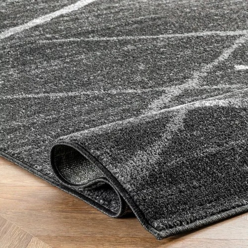 Modern Black Area Rug – Hand-Tufted Contemporary Area Rug Geometric Carpet Home - Picture 4 of 12