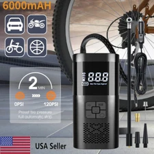 Car Bike Tire Inflator Pump Portable Battery Rechargeable Air Compressor Digital