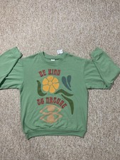 Desert Dreamer Women's Long Sleeve Sweatshirt "Be Kind To Nature" Green. Medium
