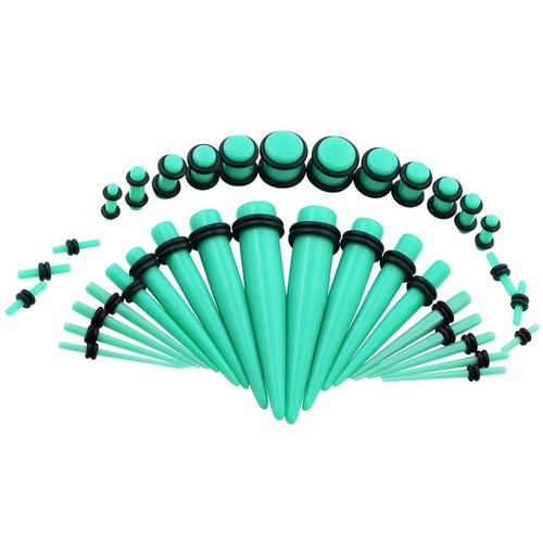 24-36Pcs Ear Stretching Kit Beginner Gauge Acrylic O-Ring Taper Plug Set 14G-00G - Picture 34 of 39