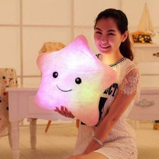 Luminous Pillow Star Cushion Colorful Glowing Led Light Gift For Girl Toys O9Q5