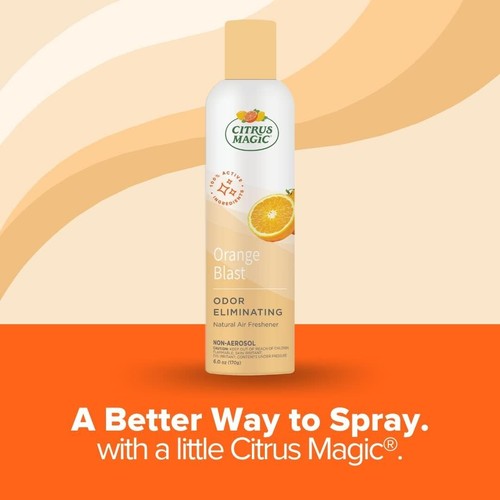 Citrus Magic Air Freshener Spray Orange Blast 6oz – 2 Pack Odor Eliminator - Picture 4 of 11