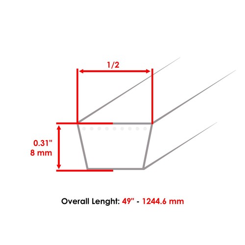 Engine Belt for Bobcat 630322 630324 630326 630327 633301 634301 634330 730325 - Picture 2 of 7