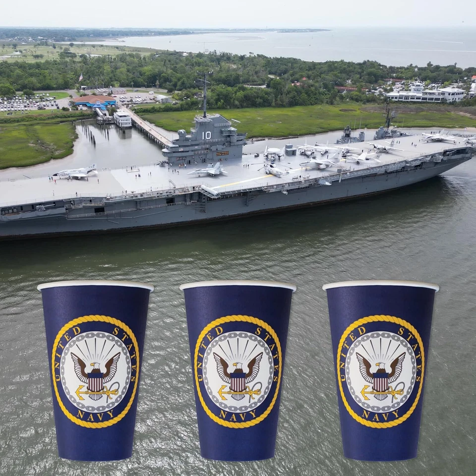 ¡Tazas de fiesta Havercamp Marina de los Estados Unidos (32 tazas)! 16 oz. Azul pesado - 32, Foto 3 de 3