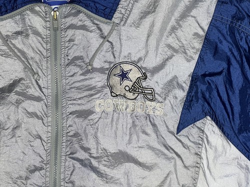 Vtg 90s Dallas Cowboys Team NFL Color Works Dimensionals Wind Breaker Jacket 2X - Picture 2 of 6