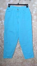Gitano Women's Vintage Light Aqua Blue High Waisted Mom Jeans Size 12 Short