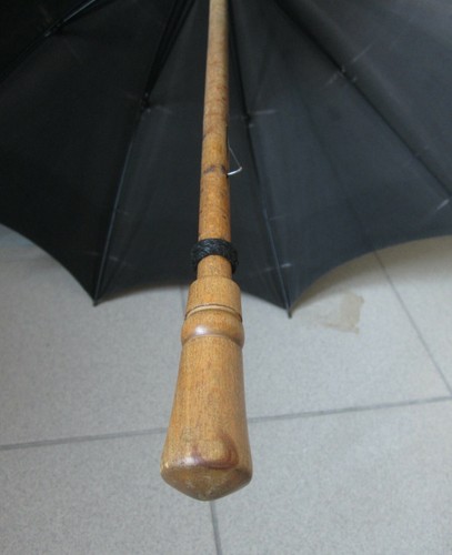 Russian Vintage Umbrella wooden handle 1950 Moscow Factory Зонт Советский дерево - Picture 6 of 9