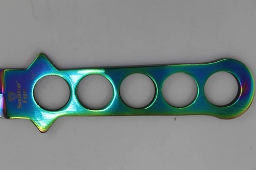 Cuchillo de buceo táctico ojo de serpiente ll, todo inoxidable con cortador de línea, borde de afeitar - Imagen 5 de 6