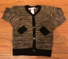 Bonpoint Girls Oatmeal Rust And Black Cardigan Size 3 Holiday Gift