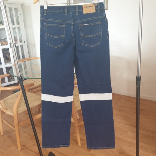 Women's King Gee K4300 Work Jeans Pants Straight Blue Reflective Size 8 NWT - Foto 22 di 22