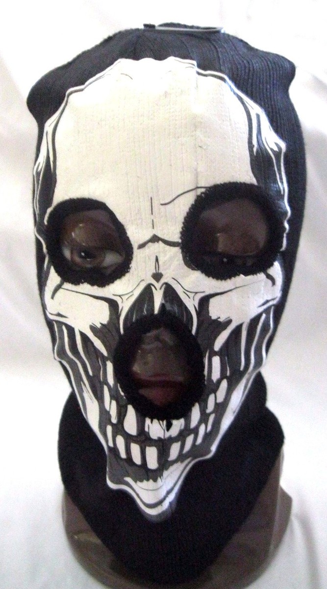 Beanie Full Face Smiling Skeleton Skull face mask costume
