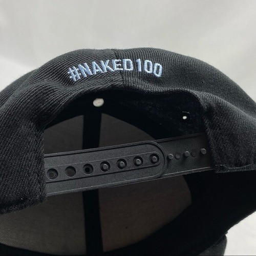 Naked 100 Black Flat Bill SnapBack Hat Pastel Blue Logo - Picture 4 of 4