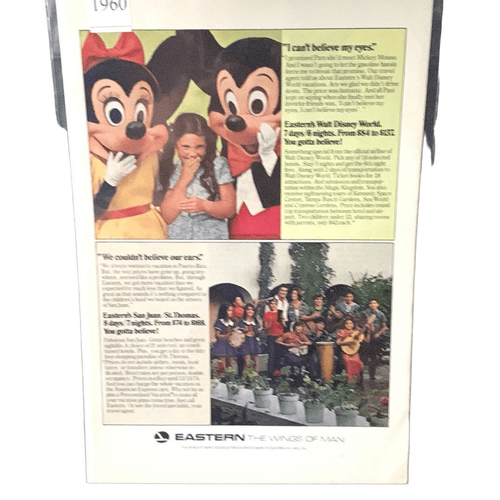 Vintage 1960 Eastern Airlines Walt Disney World Ad Advertisement - Picture 4 of 4
