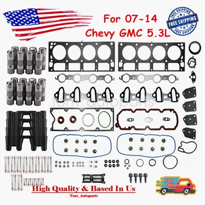 5.3 Non-AFM Camshaft Head Gasket Set & Cam Lifters Kit Bolts Fit For Chevrolet GMC 5.3L Truck