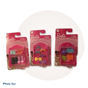 Lot of 3 Barbie Fashion Accessories Packs Headbands Glasses Shoes Handbags