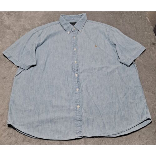 Polo Ralph Lauren Jeanshemd 2XL Kurzarm Herren Classic RL Untucked Fit