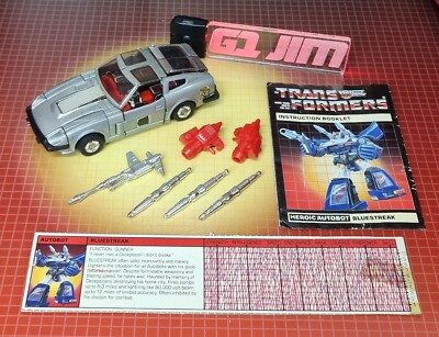Vintage Hasbro Transformers G1 Autobot Auto Bluestreak komplett mit Insts & Techs