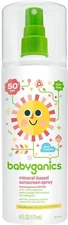 Babyganics Mineral Based Sunscreen Spray, SPF 50+ 6 oz (Pack of 2)