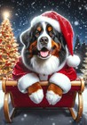 Bernese Mountain Dog Christmas Flag