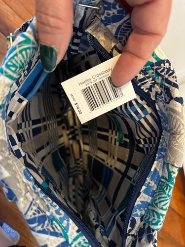 NEU Vera Bradley Hadley Santiago blau grau Handtasche Handtasche mit passendem Jen Reißverschluss Ausweis - Bild 8 von 8