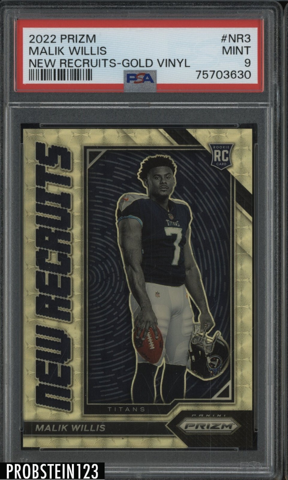 Malik Willis Panini Prizm New Recruits #NR3 Gold Vinyl